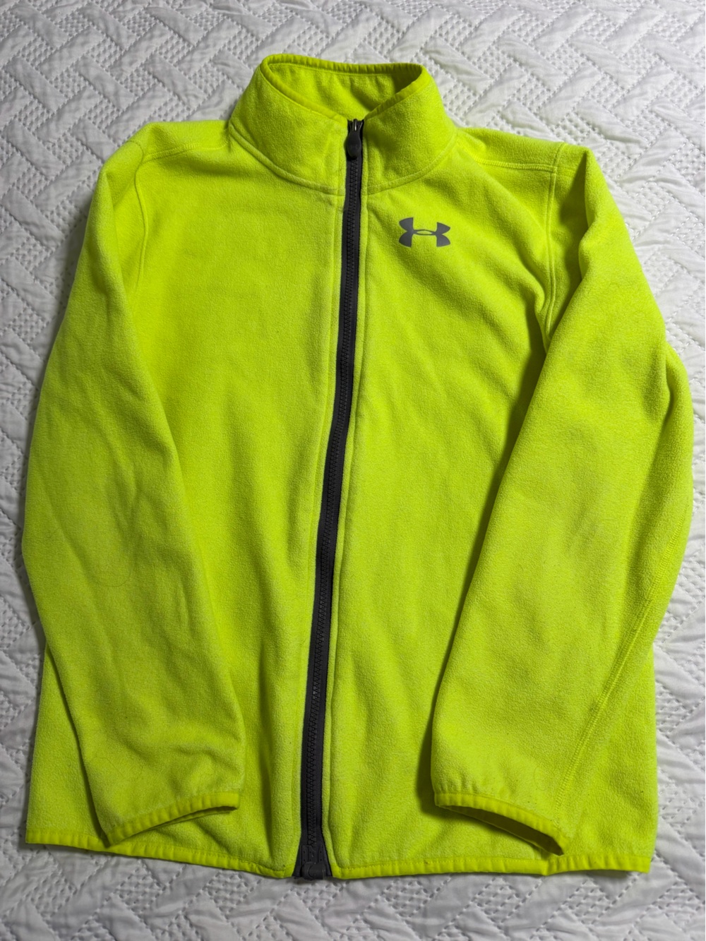 Under Armour Youth XL Neon Yellow Full-Zip Sweater Jacket Coat